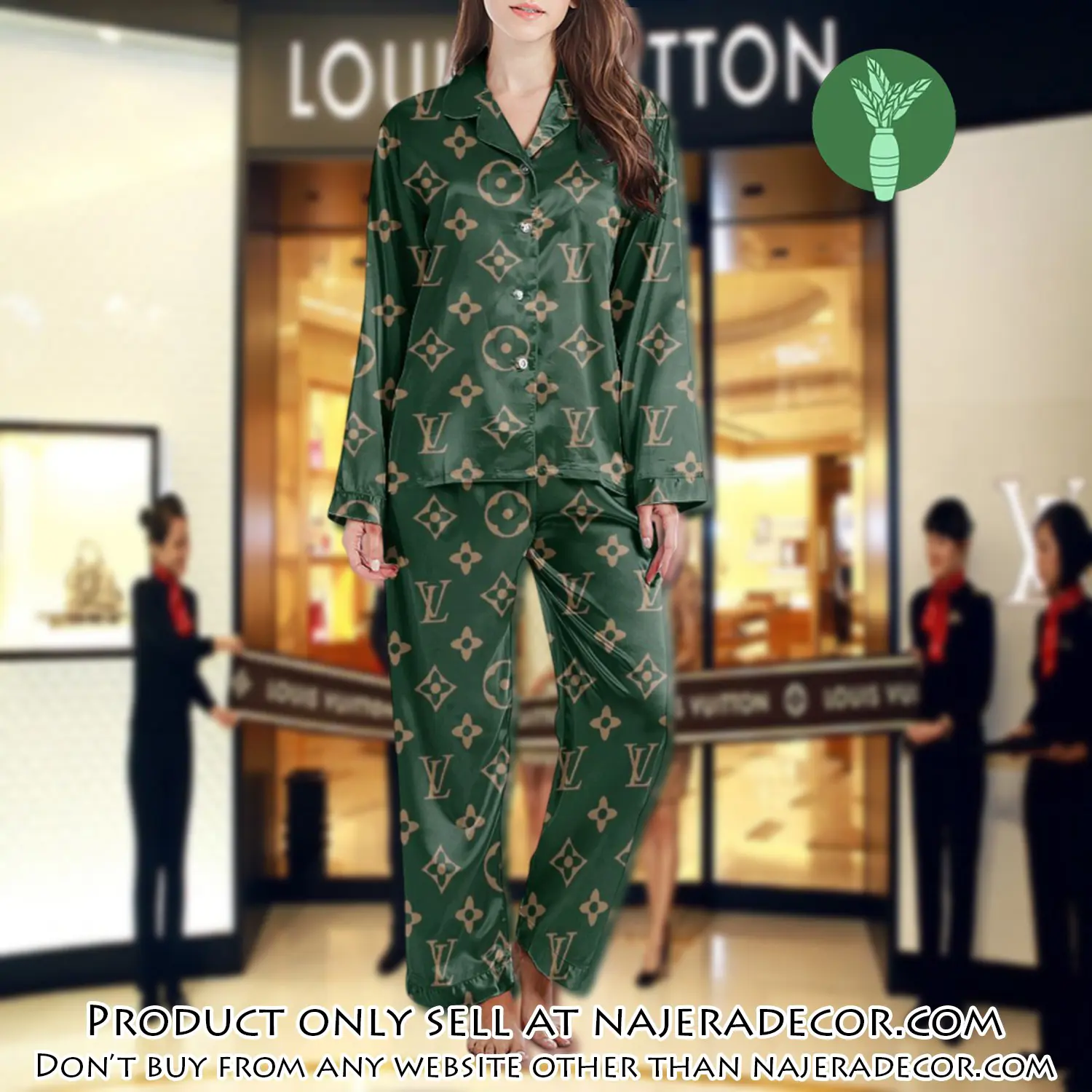 Lv monogram long satin pajama set pjs1028 njr3807454